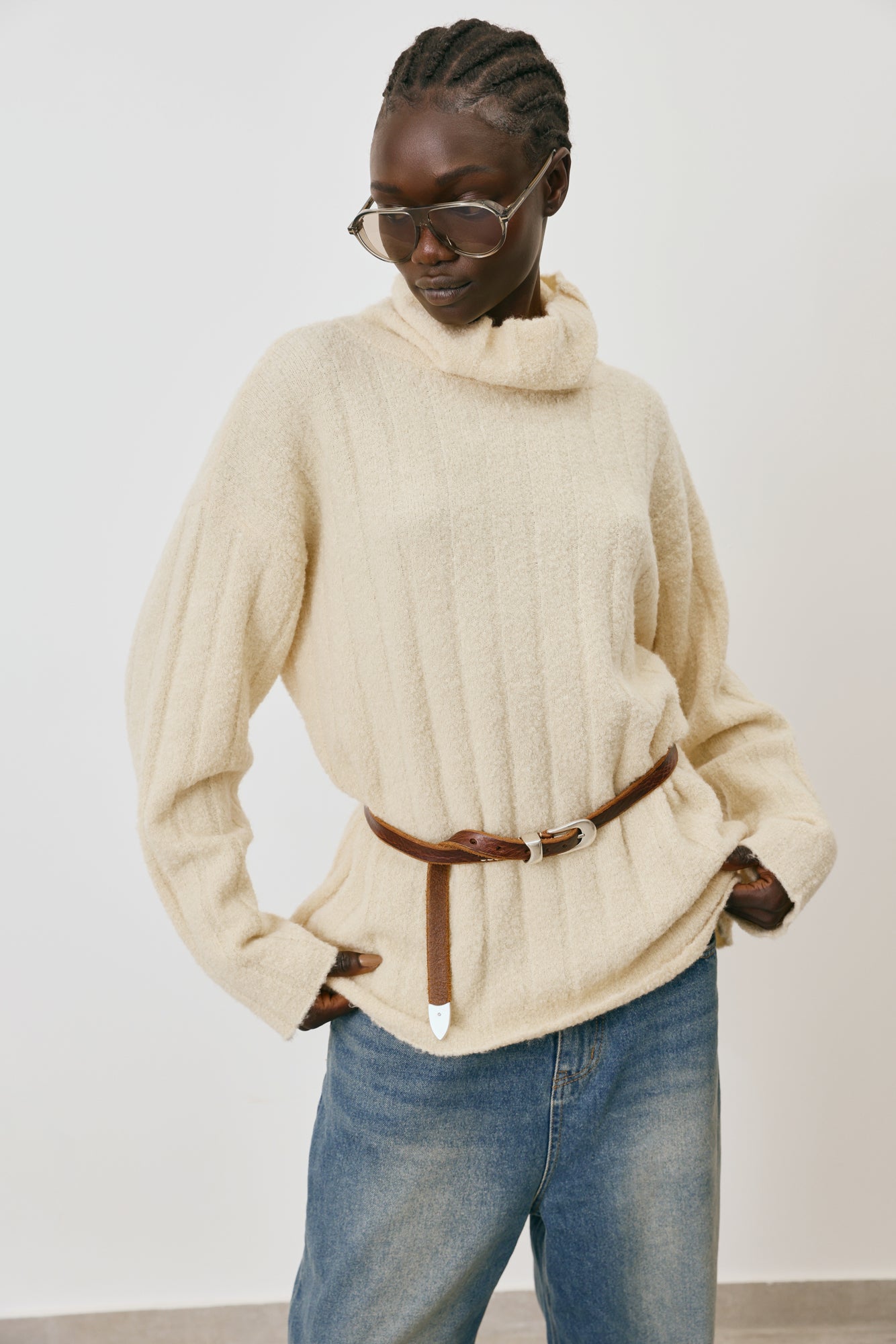 Turtleneck Rib Sweater