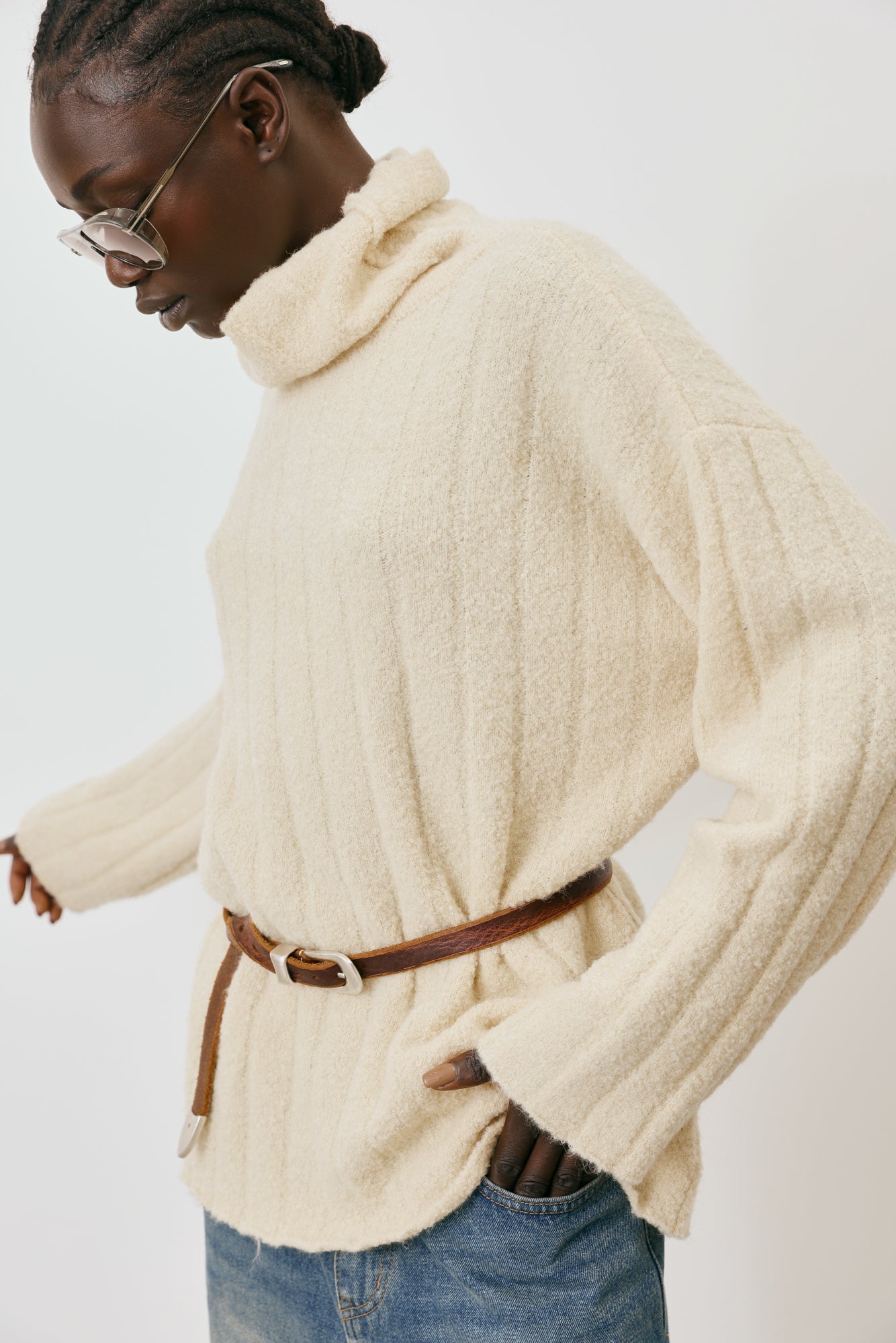 Turtleneck Rib Sweater