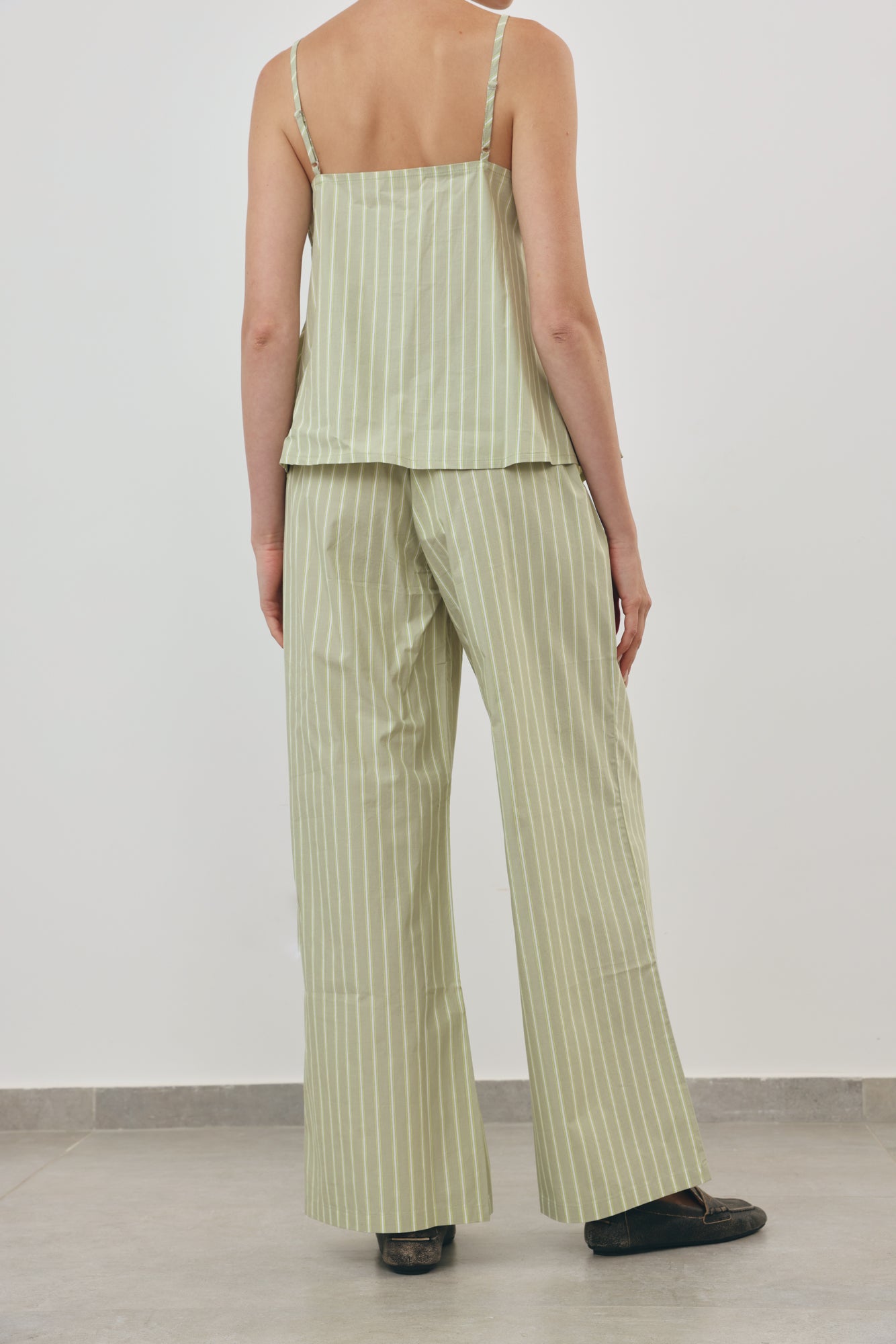 Stripe Wide-Leg Pants