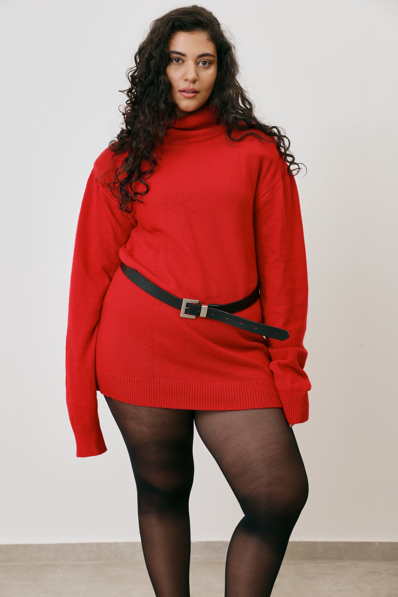 Turtleneck Cashmere Mini Dress