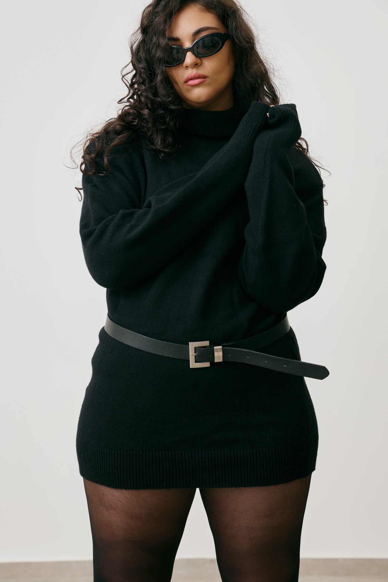 Turtleneck Cashmere Mini Dress