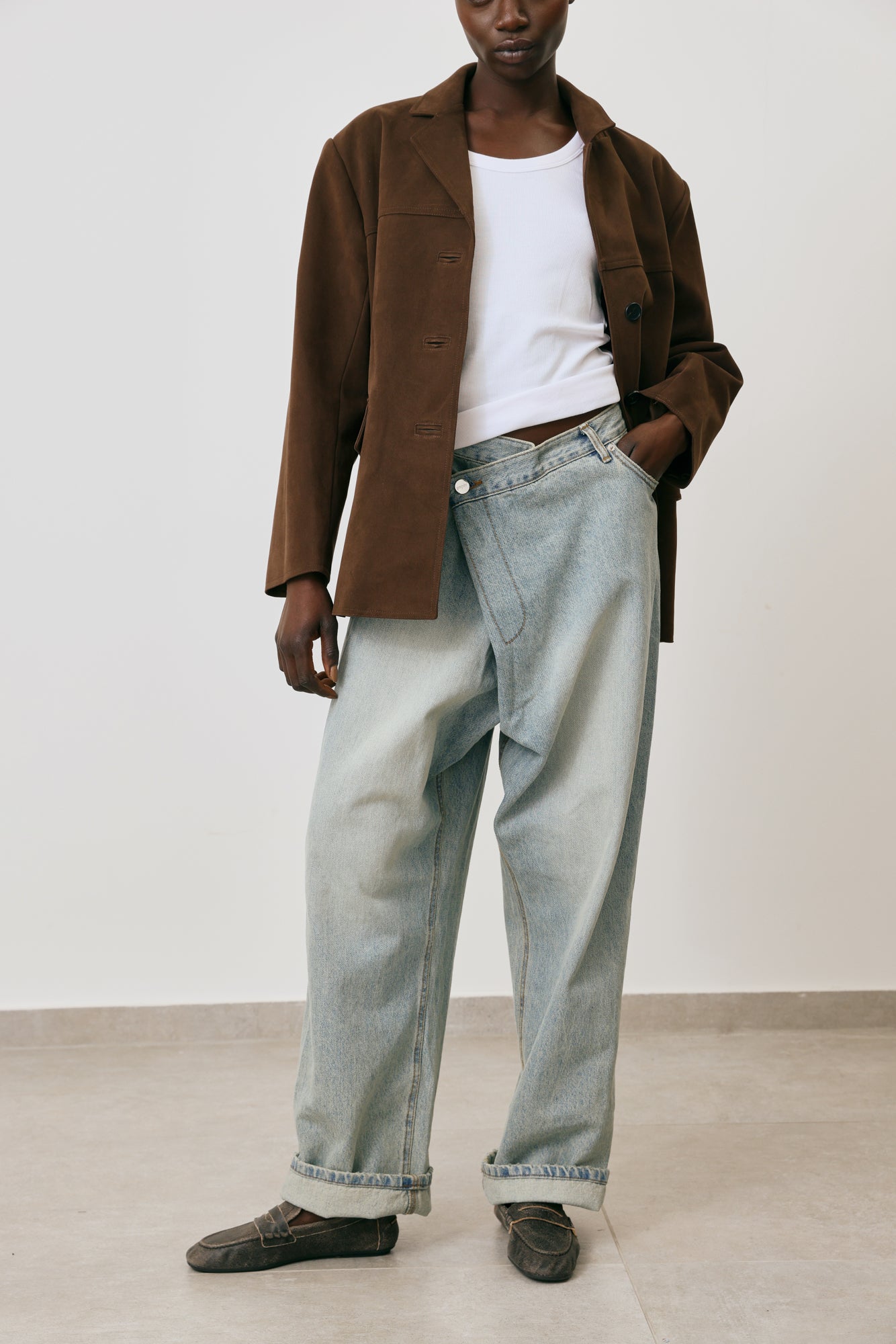 Asymmetrical Wide leg jeans