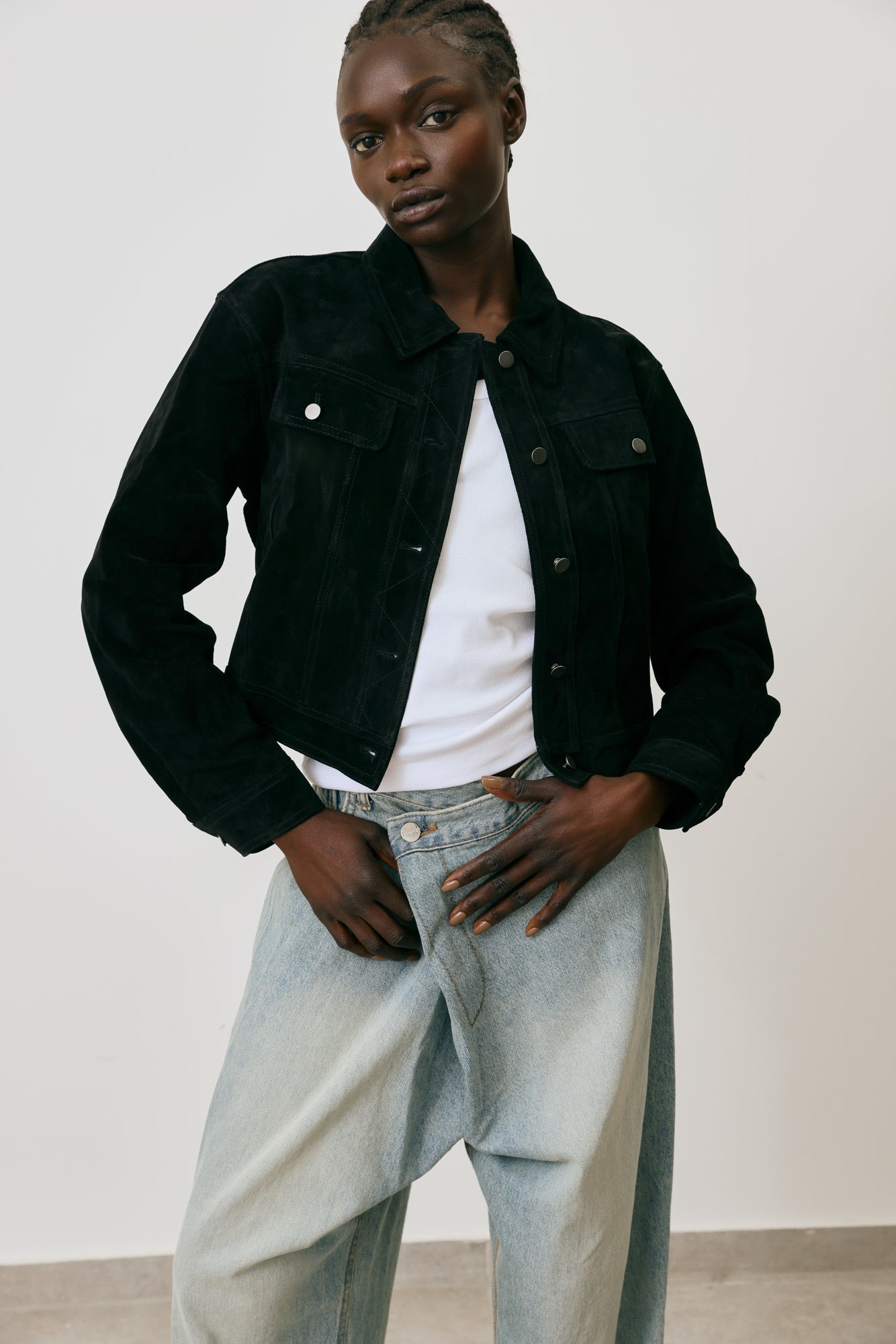 Suede Cropped Jacket