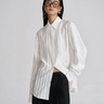 Chic woven stripe yellow cotton shirt, women's stylish yellow striped blouse, casual cotton striped shirt, fashionable woven yellow top, trendy yellow cotton blouse, elegant cotton striped shirt for women, summer woven stripe shirt, versatile yellow fashion blouse, modern woven stripe cotton shirt, comfortable casual yellow top, wardrobe staple yellow shirt, women’s chic woven cotton blouse.