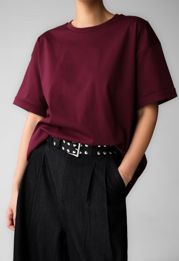dani oversized tee - burgundy