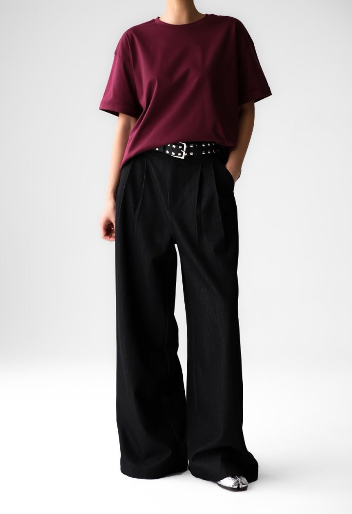 dani oversized tee - burgundy