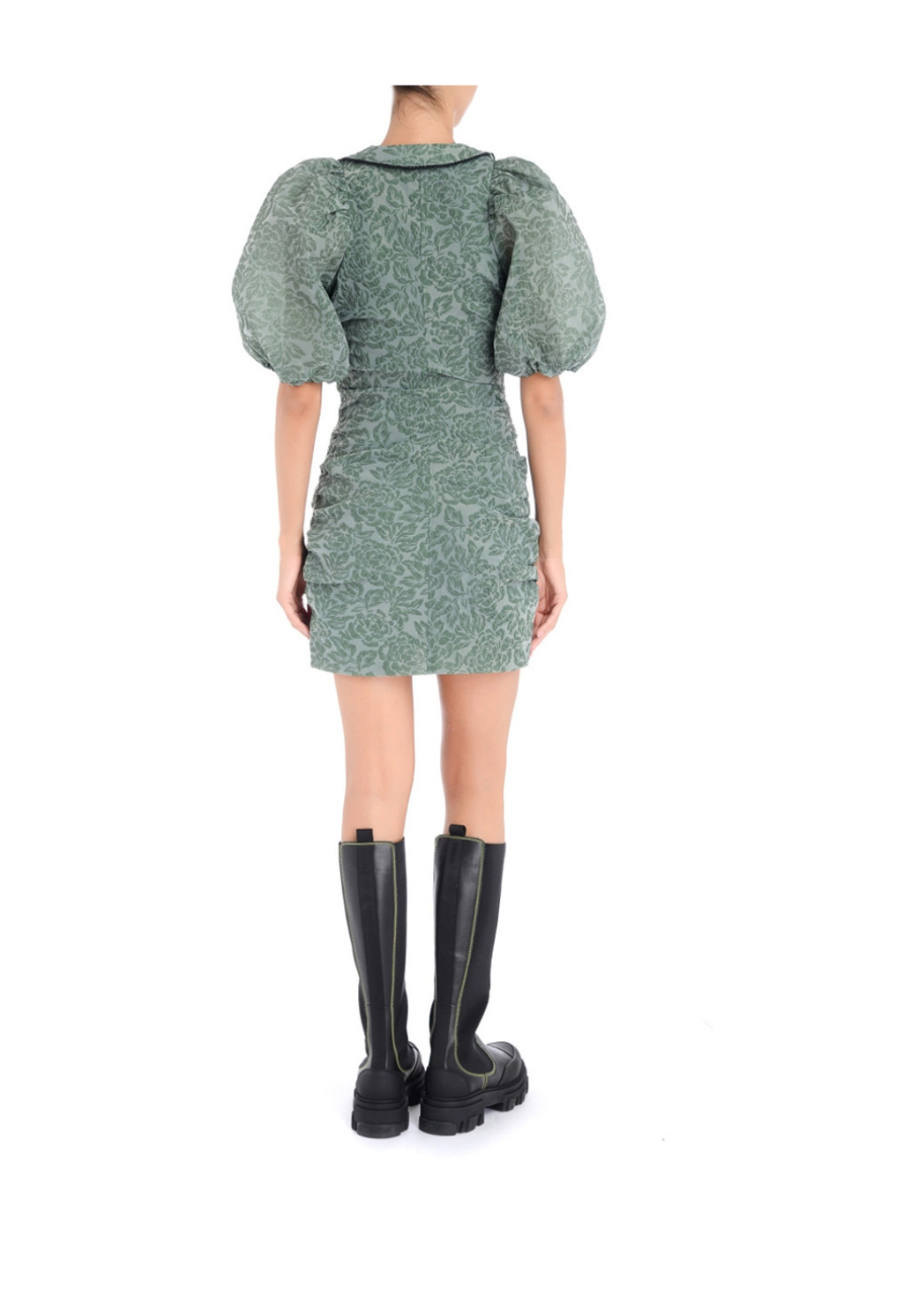 Ganni jacquard organza mini dress – - Main Image