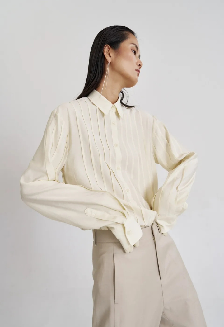 Woven Stripe Yellow Cotton Shirt