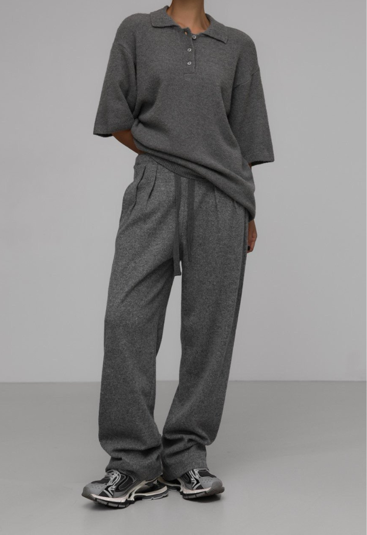 Wool Two Pin Tuck Detail Trousers