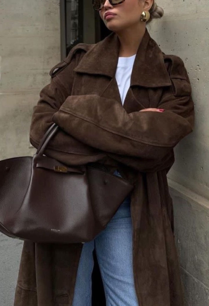 Suede Trench Coat