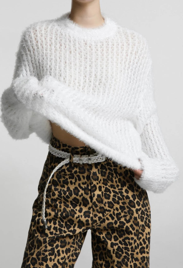 Metallic Pearl Oversized Knit Top